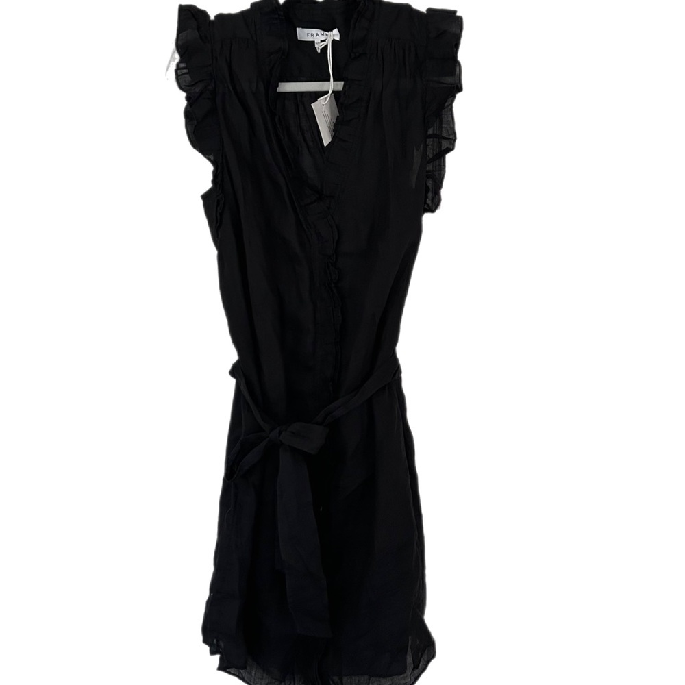 FRAME black coffee and on dress with slip sz M